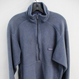 Patagonia Mens L Blue 1/2 Zip Fleece Jacket Fall